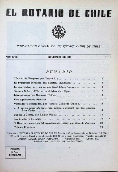 Portada de Noviembre 1949